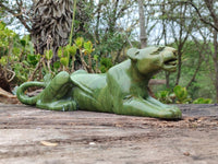 Hand Made Green Verdite Lioness Carving  x 1 From Zimbabwe