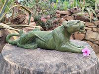 Hand Made Green Verdite Lioness Carving  x 1 From Zimbabwe