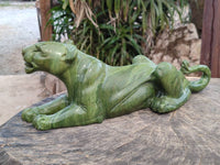 Hand Made Green Verdite Lioness Carving  x 1 From Zimbabwe