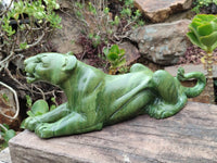 Hand Made Green Verdite Lioness Carving  x 1 From Zimbabwe