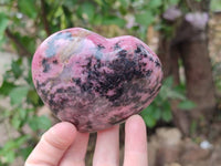 Polished Rhodonite Hearts x 4 From Ambindavato, Madagascar
