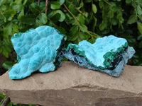 Natural Malachite Malacolla Botryoidal Chrysocolla Specimens x 4 From Kulukuluku, Congo