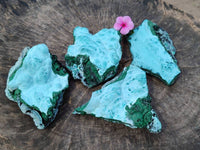 Natural Malachite Malacolla Botryoidal Chrysocolla Specimens x 4 From Kulukuluku, Congo
