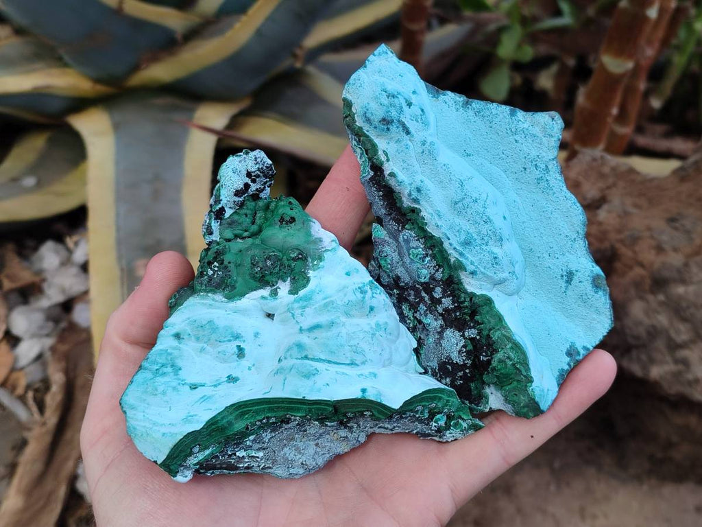 Natural Malachite Malacolla Botryoidal Chrysocolla Specimens x 4 From Kulukuluku, Congo - Toprock Gemstones and Minerals 