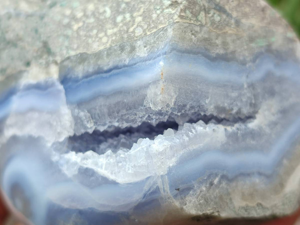 Polished Blue Lace Agate Standing Free Form x 1 From Nsanje, Malawi - Toprock Gemstones and Minerals 