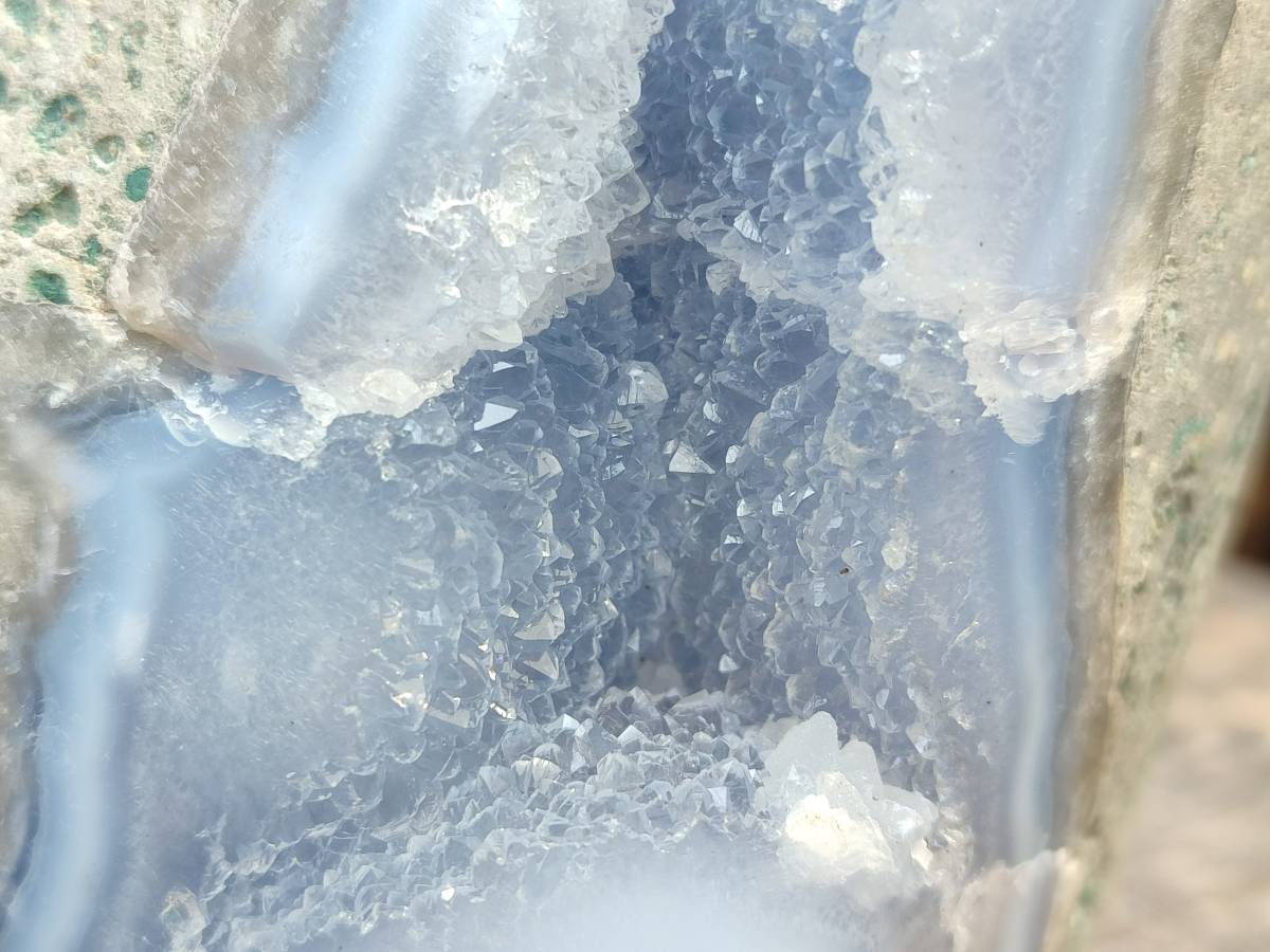 Polished Blue Lace Agate Standing Free Form x 1 From Nsanje, Malawi - Toprock Gemstones and Minerals 