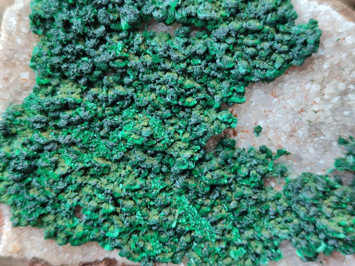 Natural Crystalline Ball Malachite and Drusy Quartz On Dolomite Matrix Specimens x 2 From Kambove, Congo - Toprock Gemstones and Minerals 