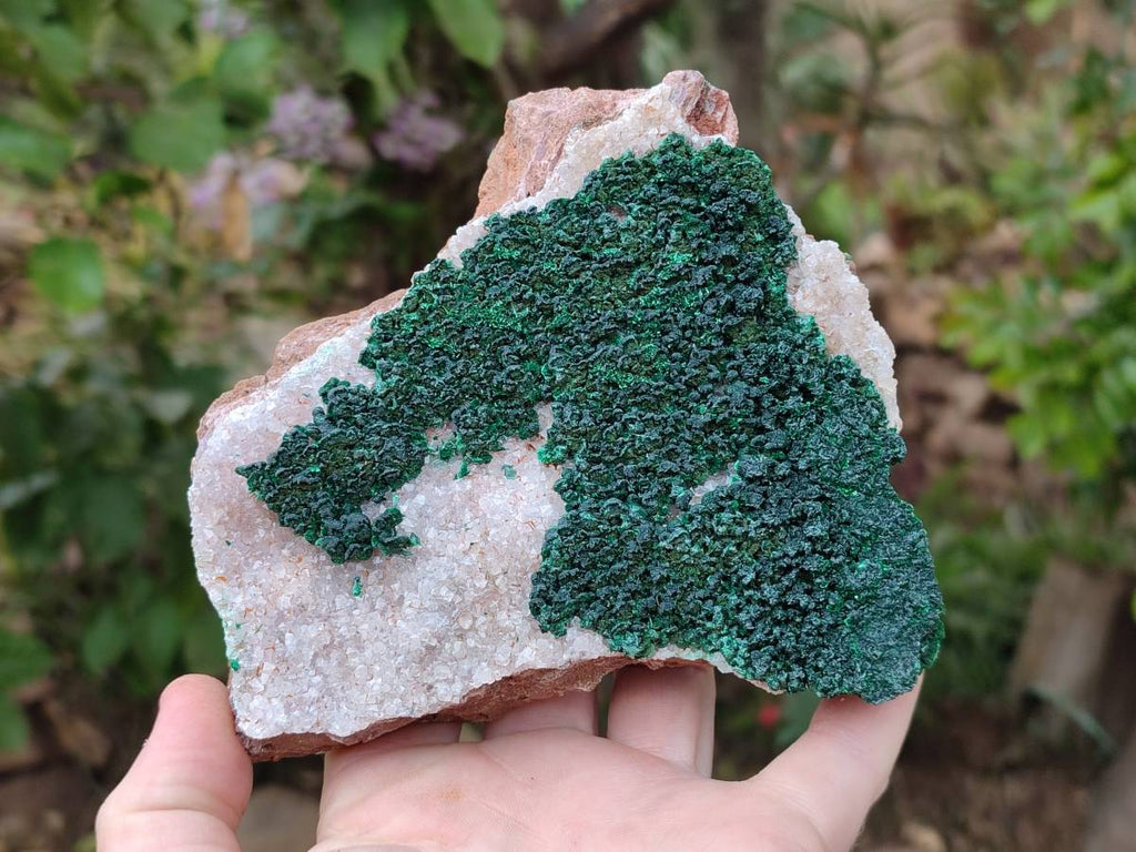 Natural Crystalline Ball Malachite and Drusy Quartz On Dolomite Matrix Specimens x 2 From Kambove, Congo - Toprock Gemstones and Minerals 