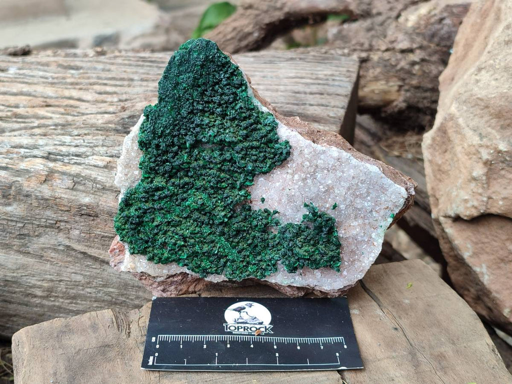 Natural Crystalline Ball Malachite and Drusy Quartz On Dolomite Matrix Specimens x 2 From Kambove, Congo - Toprock Gemstones and Minerals 