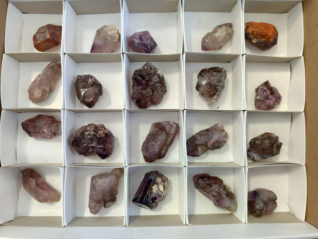 Natural Window Amethyst Crystals x 20 From Chiredzi, Zimbabwe - Toprock Gemstones and Minerals 