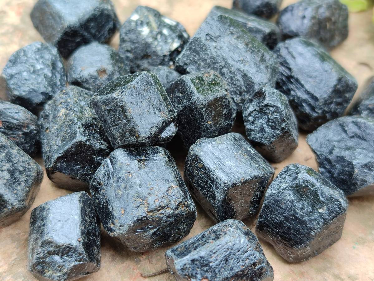 Natural Alluvial Schorl Black Tourmaline Crystals x 1.53 Kg Lot From Zimbabwe - Toprock Gemstones and Minerals 