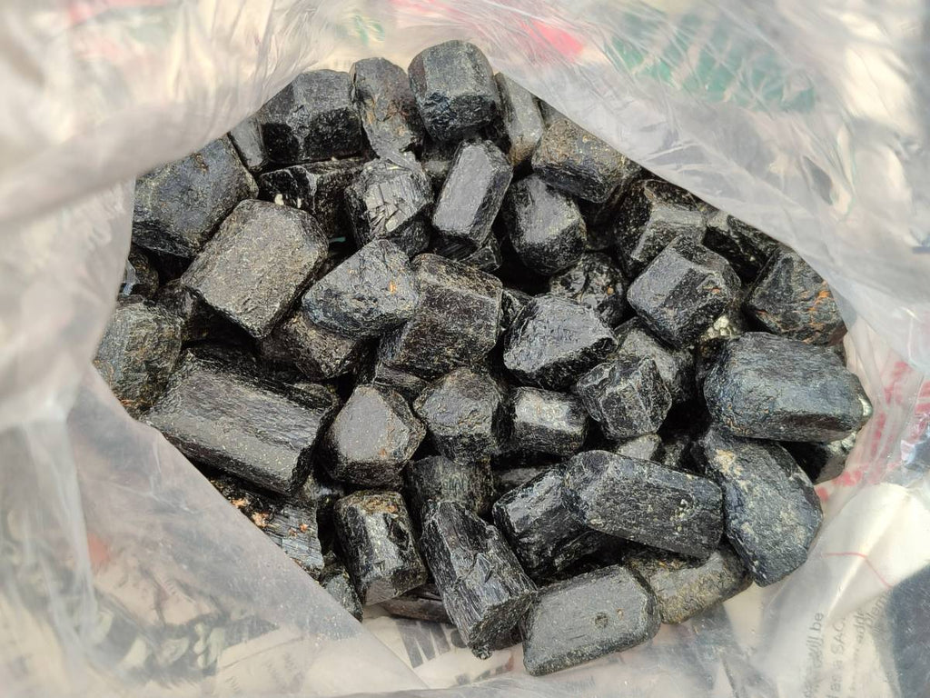 Natural Alluvial Schorl Black Tourmaline Crystals x 1.53 Kg Lot From Zimbabwe - Toprock Gemstones and Minerals 