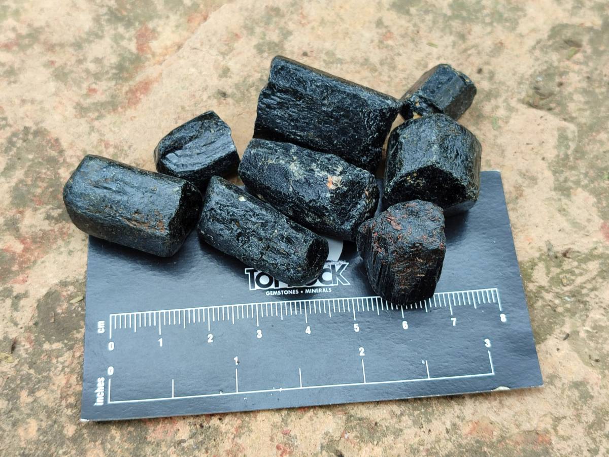 Natural Alluvial Schorl Black Tourmaline Crystals x 1.53 Kg Lot From Zimbabwe - Toprock Gemstones and Minerals 