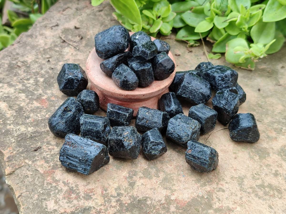 Natural Alluvial Schorl Black Tourmaline Crystals x 1.53 Kg Lot From Zimbabwe - Toprock Gemstones and Minerals 