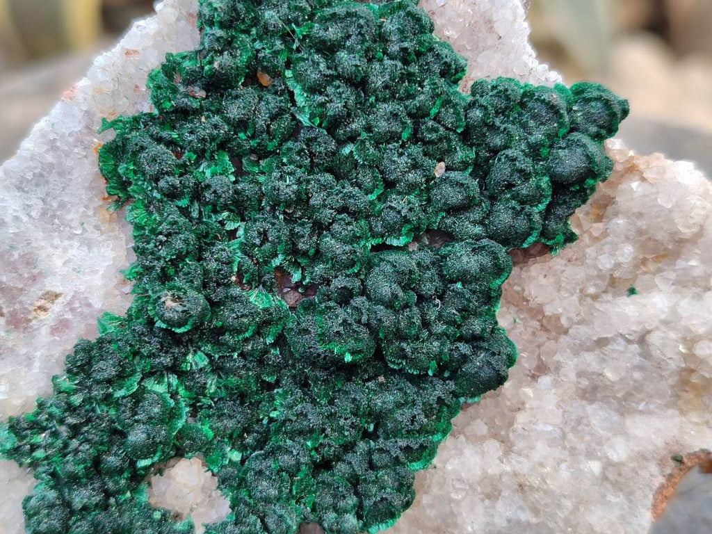 Natural Crystalline Ball Malachite and Drusy Quartz On Dolomite Matrix Specimens x 3 From Kambove, Congo - Toprock Gemstones and Minerals 