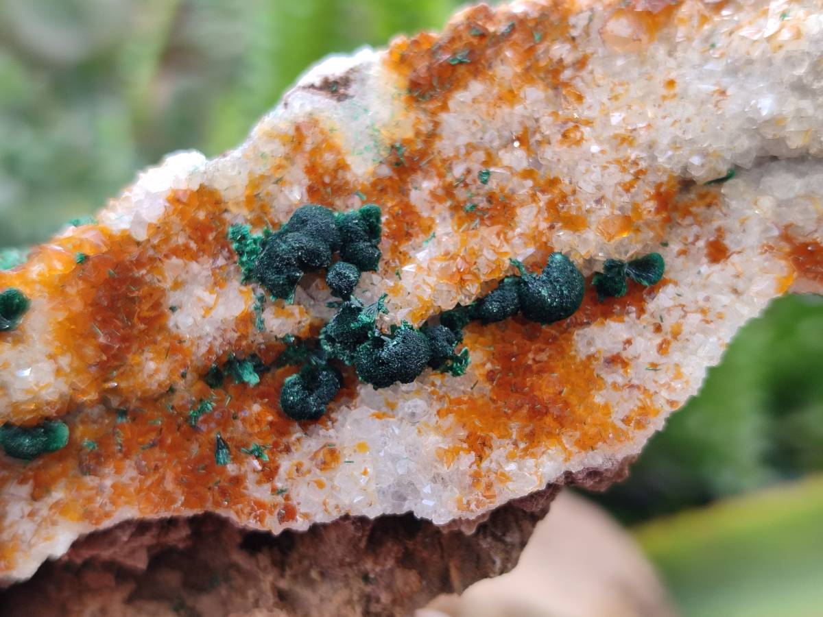 Natural Crystalline Ball Malachite and Drusy Quartz On Dolomite Matrix Specimens x 3 From Kambove, Congo - Toprock Gemstones and Minerals 