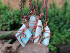 Hand Made Copper Wire Wrapped Blue Smithsonite Jewellery Pendants - Sold Per Item - From Congo - Toprock Gemstones and Minerals 