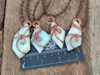 Hand Made Copper Wire Wrapped Blue Smithsonite Jewellery Pendants - Sold Per Item - From Congo - Toprock Gemstones and Minerals 