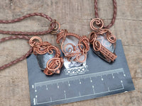 Hand Made Rock Crystal Kite Copper Wire Wrap Pendants - Sold Per Item - From Madagascar