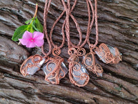 Hand Made Rock Crystal Kite Copper Wire Wrap Pendants - Sold Per Item - From Madagascar
