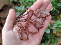 Hand Made Rock Crystal Kite Copper Wire Wrap Pendants - Sold Per Item - From Madagascar