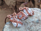Hand Made Rock Crystal Kite Copper Wire Wrap Pendants - Sold Per Item - From Madagascar - Toprock Gemstones and Minerals 