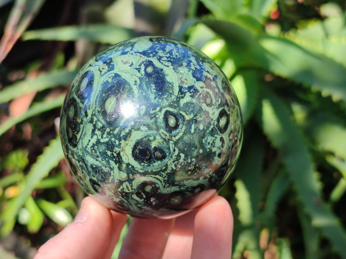 Polished Stromatolite Spheres x 2 From Katsepy, Madagascar - Toprock Gemstones and Minerals 