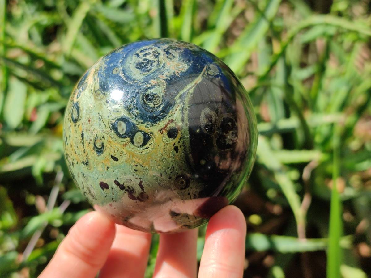 Polished Stromatolite Spheres x 2 From Katsepy, Madagascar - Toprock Gemstones and Minerals 