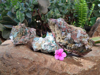 Natural Kolwezite, Calcite and Chrysocolla Specimens x 3 From Mashamba West Mine, Congo