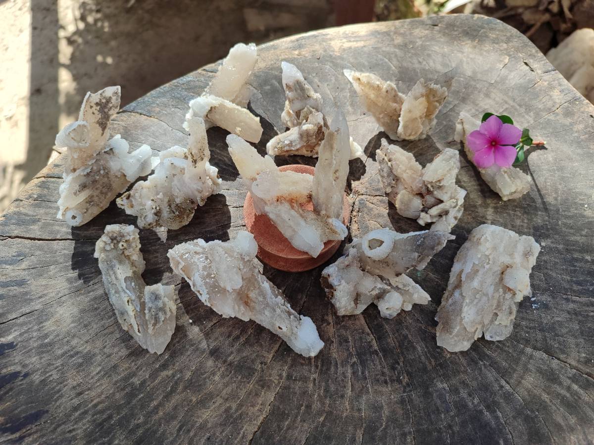 Natural Drusy Quartz Coated Calcite Pseudomorph Specimens x 12 From Alberts Mountain, Lesotho - Toprock Gemstones and Minerals 