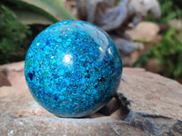 Polished Chrysocolla Conglomerate Spheres x 2 From Congo
