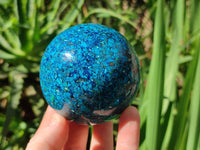 Polished Chrysocolla Conglomerate Spheres x 2 From Congo