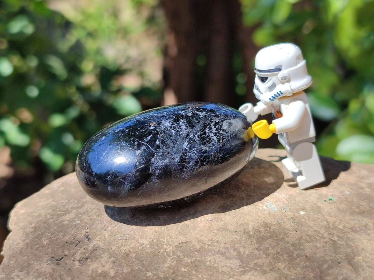 Polished Black Tourmaline Palm Stones x 12 From Madagascar - Toprock Gemstones and Minerals 