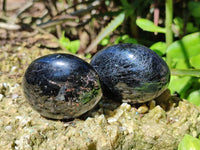 Polished Black Tourmaline Palm Stones x 12 From Madagascar