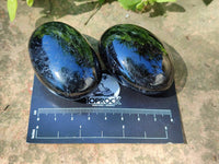 Polished Black Tourmaline Palm Stones x 12 From Madagascar