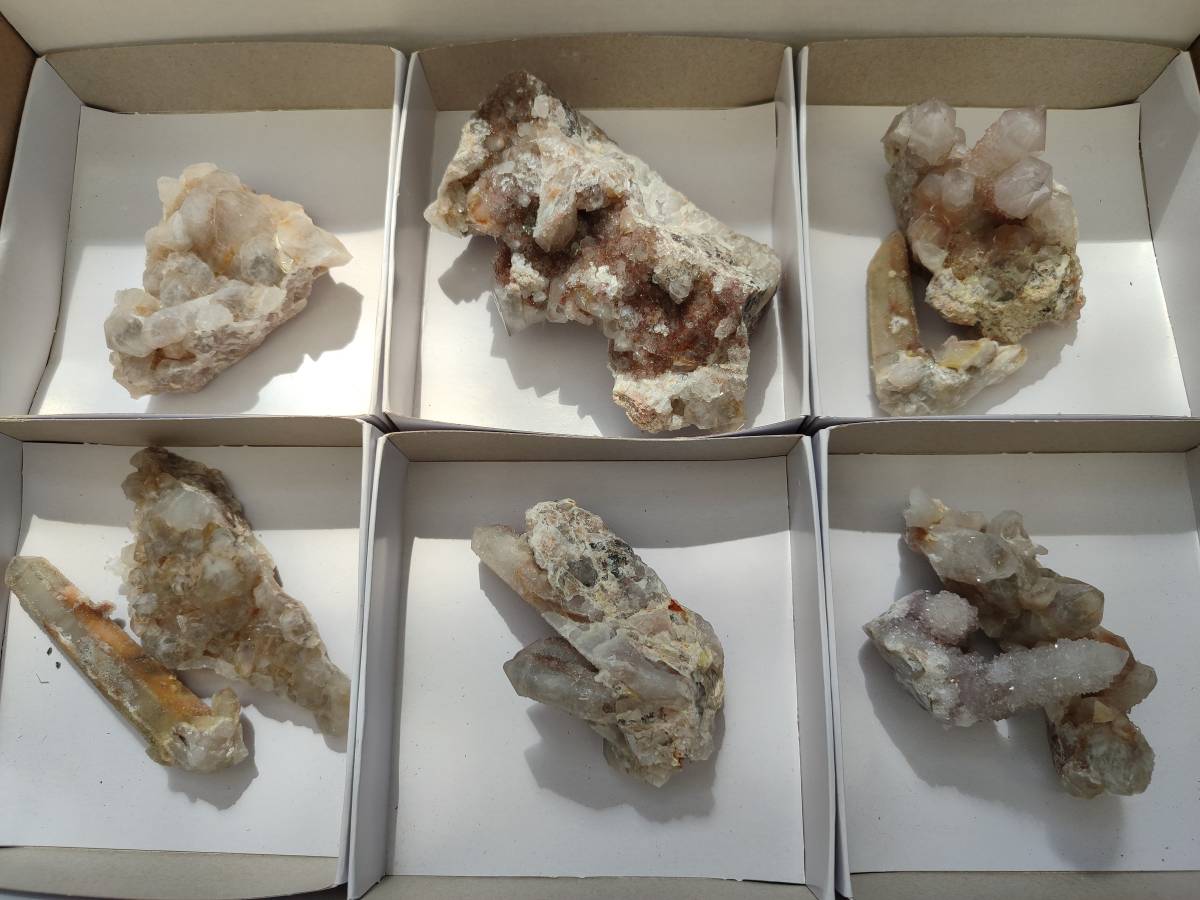 Natural Golden Limonite Spirit Quartz Clusters x 9 From Boekenhouthoek, South Africa - Toprock Gemstones and Minerals 