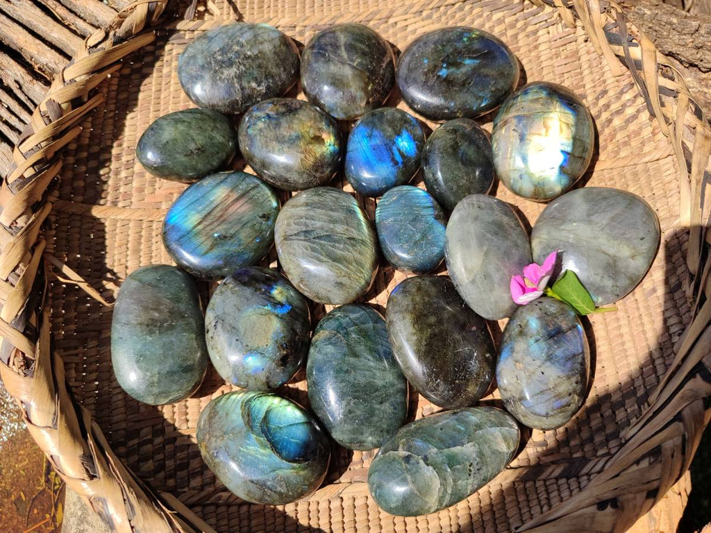 Polished Labradorite Standing Free Forms x 20 From Tulear, Madagascar - Toprock Gemstones and Minerals 