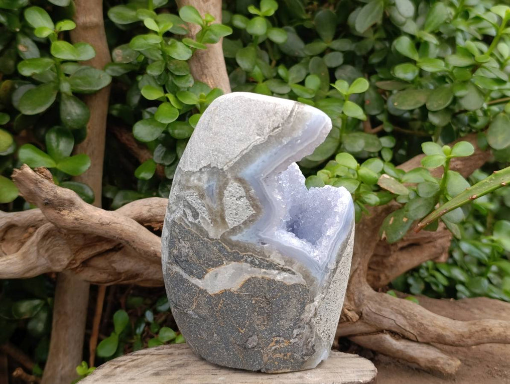 Polished Blue Lace Agate Standing Free Form x 1 From Nsanje, Malawi - Toprock Gemstones and Minerals 