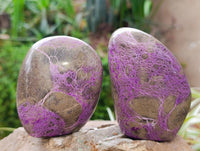 Polished Stichtite Standing Free Forms x 3 From Barberton, South Africa - Toprock Gemstones and Minerals 