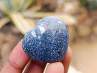 Polished Lazulite Hearts x 35 From Madagascar