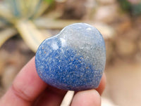 Polished Lazulite Hearts x 35 From Madagascar
