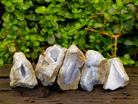Natural Blue Lace Agate Geode Specimens x 24 From Nsanje, Malawi