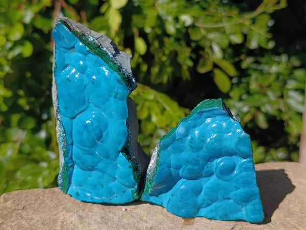 Natural Malachite Malacolla Botryoidal Chrysocolla Specimens x 4 From Kulukuluku, Congo