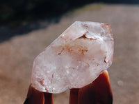 Polished Smokey Window Amethyst Quartz Crystals x 24 From Akansobe, Madagascar