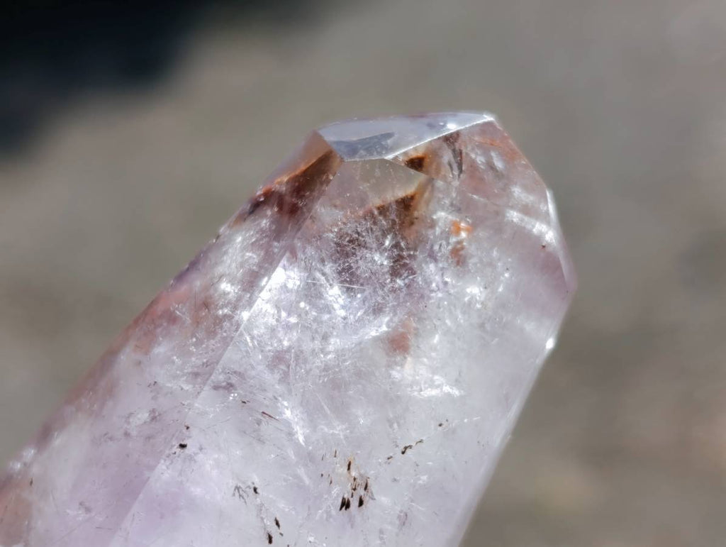 Polished Smokey Window Amethyst Quartz Crystals x 24 From Akansobe, Madagascar - Toprock Gemstones and Minerals 