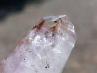 Polished Smokey Window Amethyst Quartz Crystals x 24 From Akansobe, Madagascar
