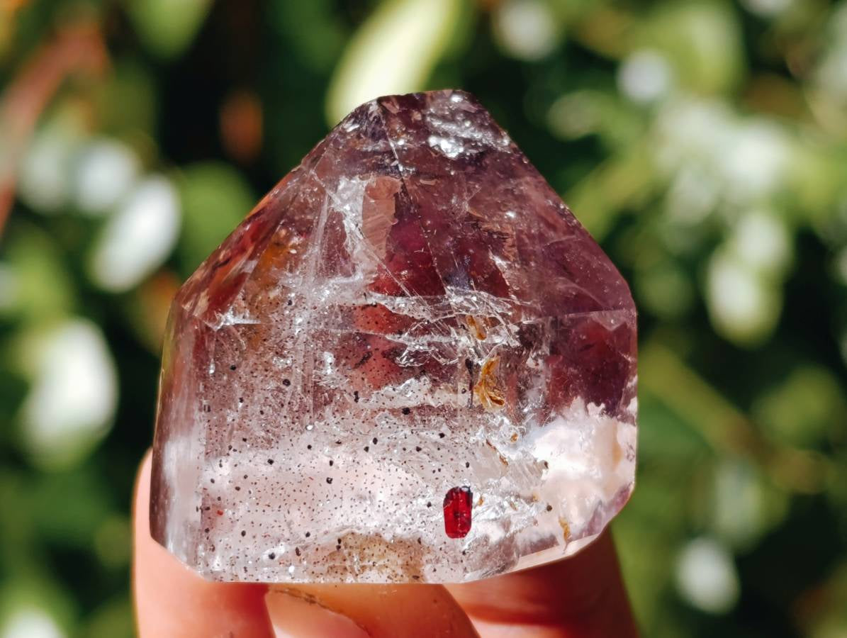 Polished Smokey Window Amethyst Quartz Crystals x 24 From Akansobe, Madagascar - Toprock Gemstones and Minerals 