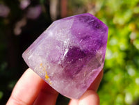 Polished Smokey Window Amethyst Quartz Crystals x 24 From Akansobe, Madagascar