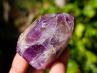 Polished Smokey Window Amethyst Quartz Crystals x 24 From Akansobe, Madagascar