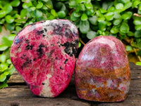 Polished Rhodonite Standing Free Forms x 2 From Rhusinga, Zimbabwe - Toprock Gemstones and Minerals 